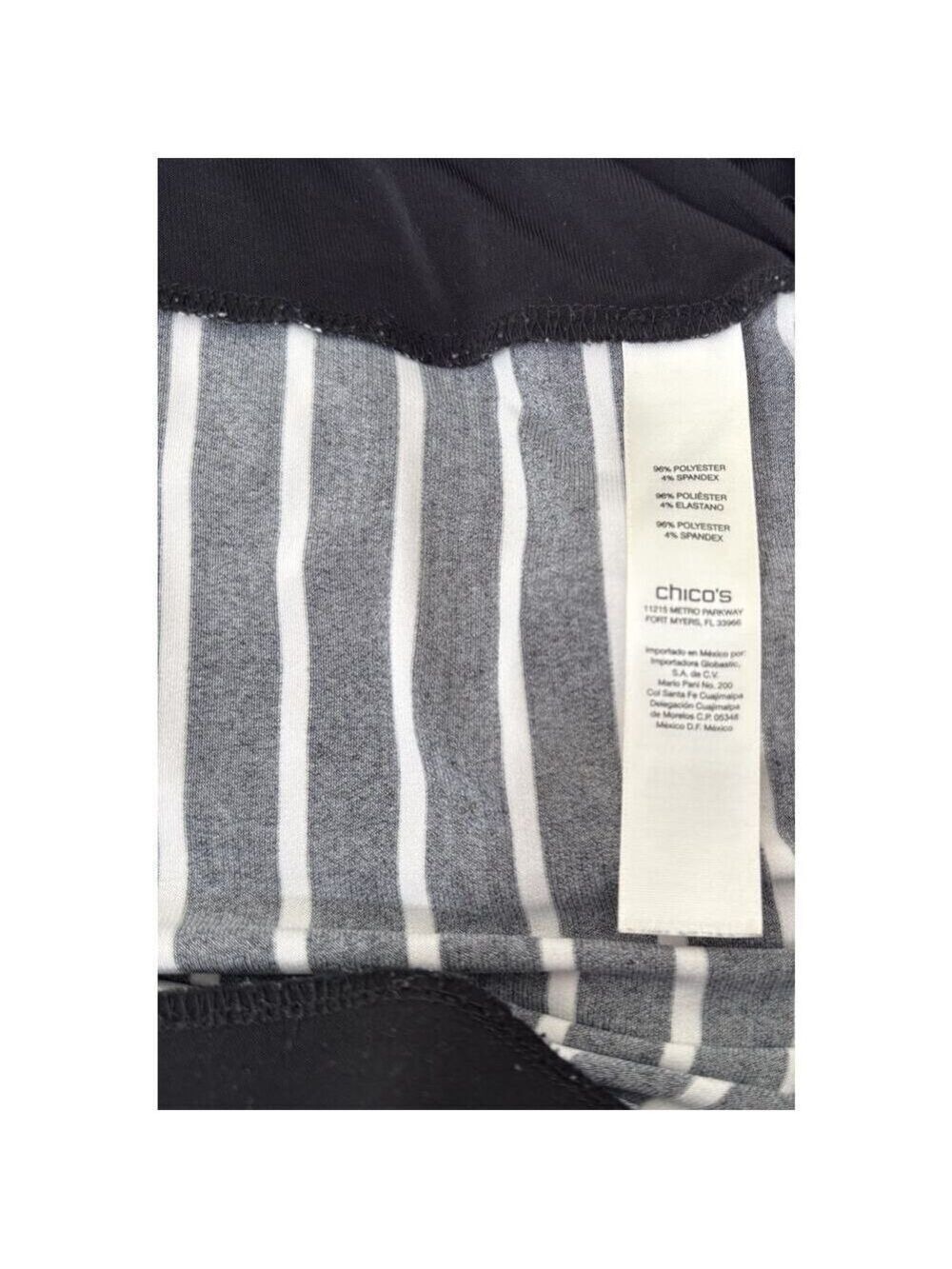 Chico's Women's Size 4/XXL-20 Striped Dolman Sleeve Jumpsuit Black White - Picture 7 of 8